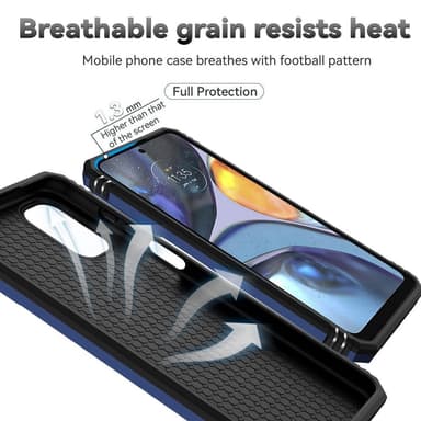 SKALO Motorola Moto G22 Armor hybridi metallirengas kameran liukusäädin - - Sininen