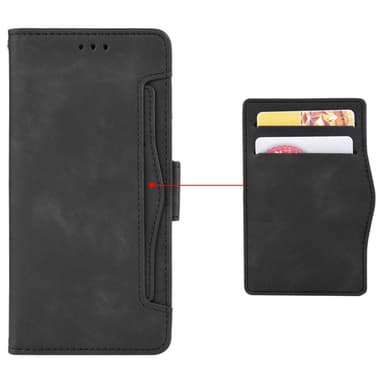 SKALO Motorola Moto E32/E32s 6-lokeroa Lompakkokotelo - Musta