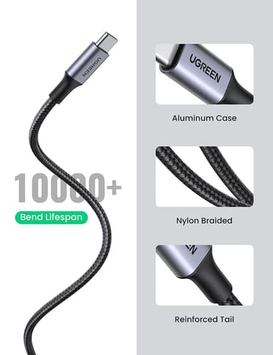 Ugreen USB C uros USB A urospuolinen lataus 3A 480Mbps 2m