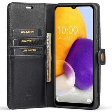 DG MING Samsung A13 4G 2-in-1 magneetti lompakkokotelo - Musta