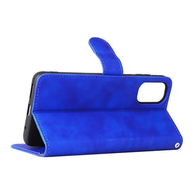 SKALO Motorola Moto G22 Matt PU Nahka lompakkokotelo - Sininen
