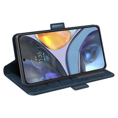 SKALO Motorola Moto G22 Premium Wallet Lompakkokotelo - Sininen