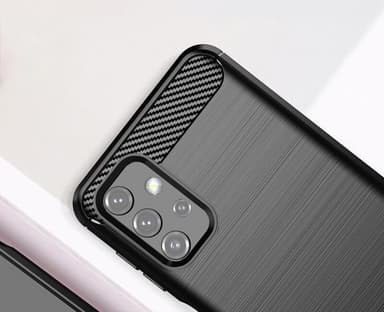 SKALO Samsung A32 5G Armor Carbon Iskunkestävä TPU suojakuori - Sininen