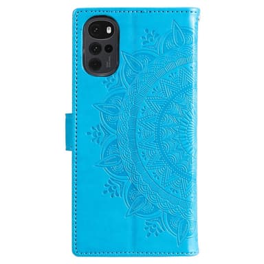 SKALO Motorola Moto G22 Mandala lompakkokotelo - Sininen