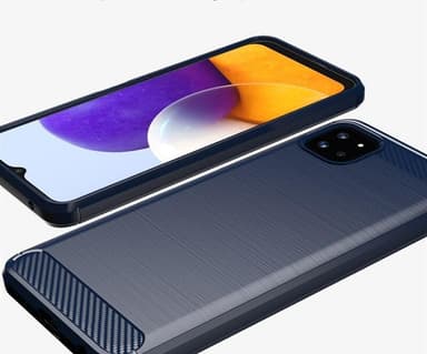 SKALO Samsung A22 5G Armor Carbon Iskunkestävä TPU suojakuori - Harmaa