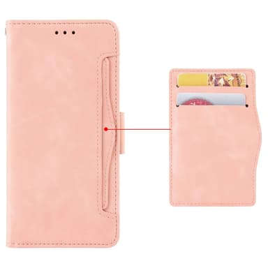 SKALO Motorola Moto E32/E32s 6-lokeroa Lompakkokotelo - Pinkki