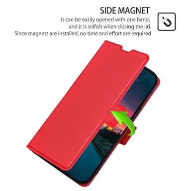 SKALO Samsung A13 4G Ultrathin Premium Wallet Case - Punainen