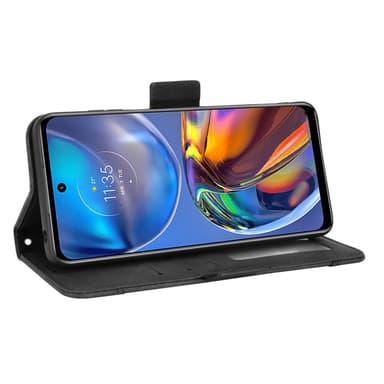 SKALO Motorola Moto E32/E32s 6-lokeroa Lompakkokotelo - Musta