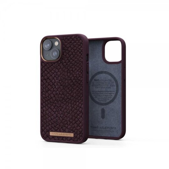 Njord by Elements iPhone 14 Pro Max Kuori Salmon Leather Case MagSafe Violetti
