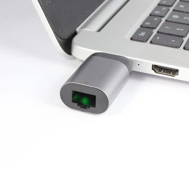 NÖRDIC USB-C - RJ45 Giga Ethernet -verkkosovitin Space Grey alumiini