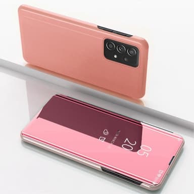 SKALO Samsung A33 5G Clear View Mirror Lompakko - Ruusukulta