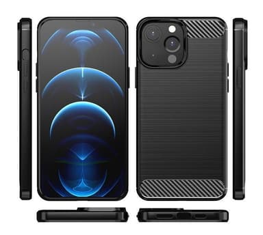 SKALO iPhone 13 Armor Carbon Iskunkestävä TPU suojakuori - Punainen