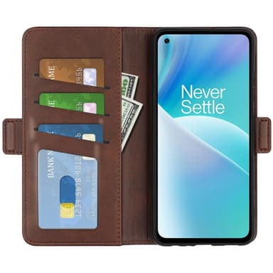 SKALO OnePlus Nord 2T 5G Premium Wallet Lompakkokotelo - Ruskea