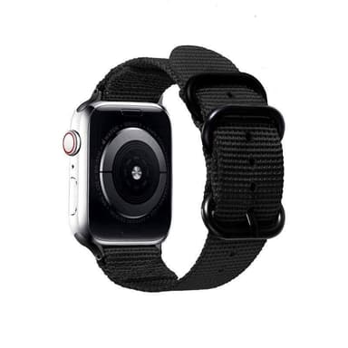 SKALO Nato Ranneke Nailona Apple Watch 42/44/45/49mm - Musta