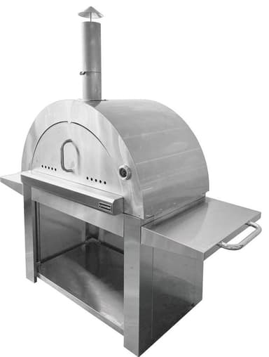 Myoutdoorkitchen - Puilla lämpiävä pizzauuni - Chicago (Ruostumaton)