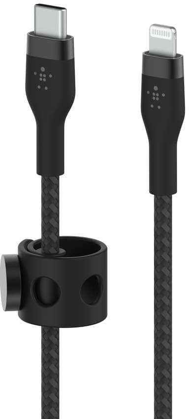 Belkin BoostCharge Pro Flex USB-C - Lightning kaapeli (musta)