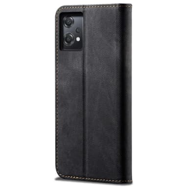 SKALO OnePlus Nord CE 2 Lite 5G Jeans Lompakkokotelo - Musta