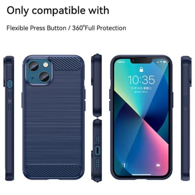 SKALO iPhone 14 Armor Carbon Iskunkestävä TPU suojakuori - Sininen