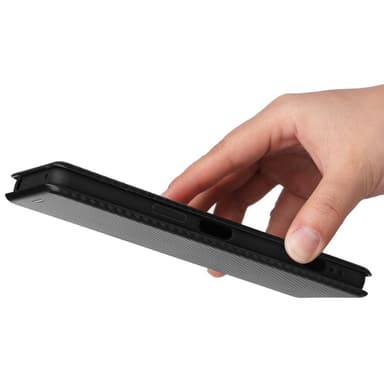 SKALO Sony Xperia 1 IV Carbon Fiber Lompakkokotelo - Musta