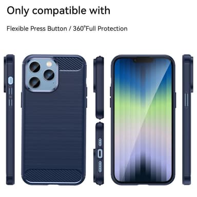 SKALO iPhone 14 Pro Max Armor Carbon Iskunkestävä TPU suojakuori - Sininen
