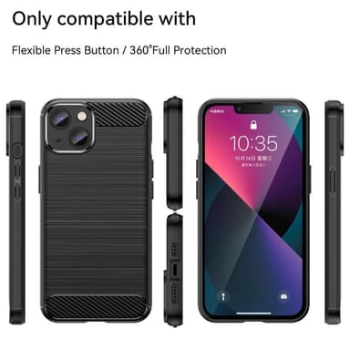 SKALO iPhone 14 Armor Carbon Iskunkestävä TPU suojakuori - Musta