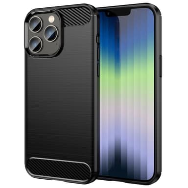 SKALO iPhone 14 Pro Max Armor Carbon Iskunkestävä TPU suojakuori - Musta