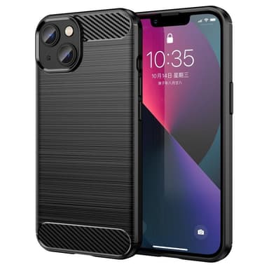 SKALO iPhone 14 Armor Carbon Iskunkestävä TPU suojakuori - Musta