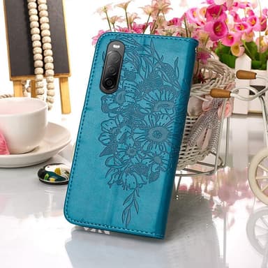 SKALO Sony Xperia 10 IV Mandala lompakkokotelo - Sininen