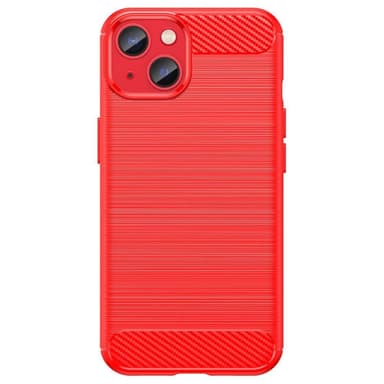 SKALO iPhone 14 Plus Armor Carbon Iskunkestävä TPU suojakuori - Punainen