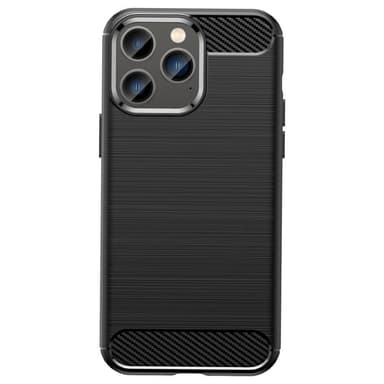 SKALO iPhone 14 Pro Max Armor Carbon Iskunkestävä TPU suojakuori - Musta
