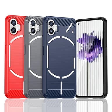 SKALO Nothing Phone (1) Armor Carbon Iskunkestävä TPU suojakuori - Sininen