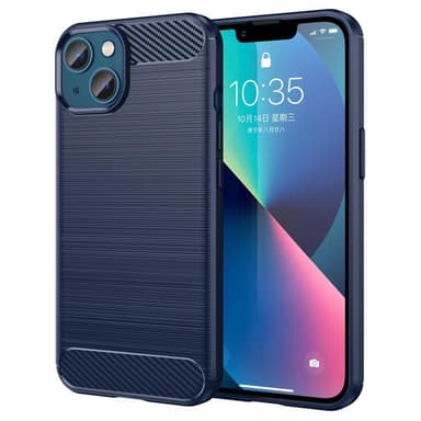SKALO iPhone 14 Armor Carbon Iskunkestävä TPU suojakuori - Sininen