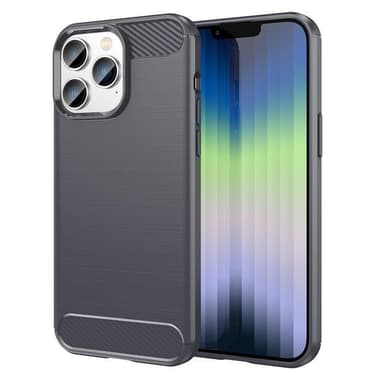 SKALO iPhone 14 Pro Armor Carbon Iskunkestävä TPU suojakuori - Harmaa