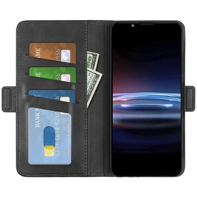 SKALO Sony Xperia PRO-I Premium Wallet Lompakkokotelo - Musta