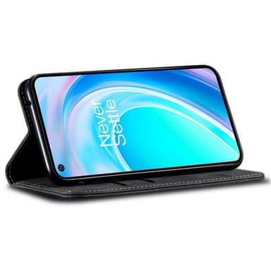 SKALO OnePlus Nord CE 2 Lite 5G Jeans Lompakkokotelo - Musta