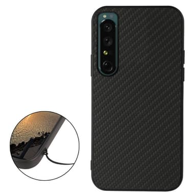SKALO Sony Xperia 1 IV Carbon Fiber TPU-suojakuori - Musta