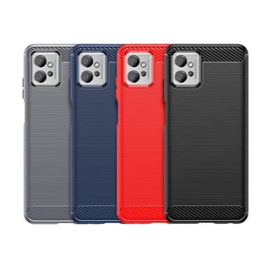 SKALO Motorola Moto G32 Armor Carbon Iskunkestävä TPU suojakuori - Punainen
