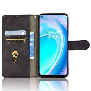 SKALO OnePlus Nord CE 2 Lite 5G Matt PU Nahka lompakkokotelo - Musta