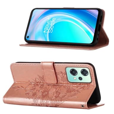 SKALO OnePlus Nord CE 2 Lite 5G Mandala lompakkokotelo - Ruusukulta