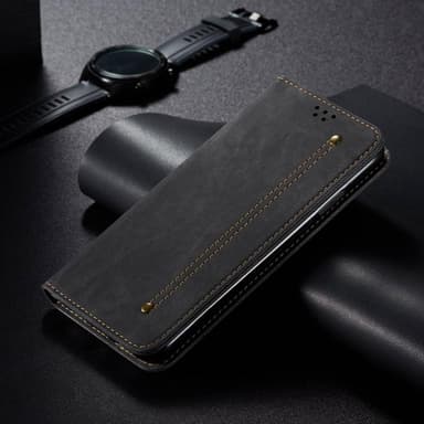 SKALO OnePlus Nord CE 2 Lite 5G Jeans Lompakkokotelo - Musta