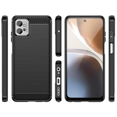 SKALO Motorola Moto G32 Armor Carbon Iskunkestävä TPU suojakuori - Punainen