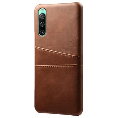 SKALO Sony Xperia 10 IV PU-nahkainen Korttikotelo - Ruskea