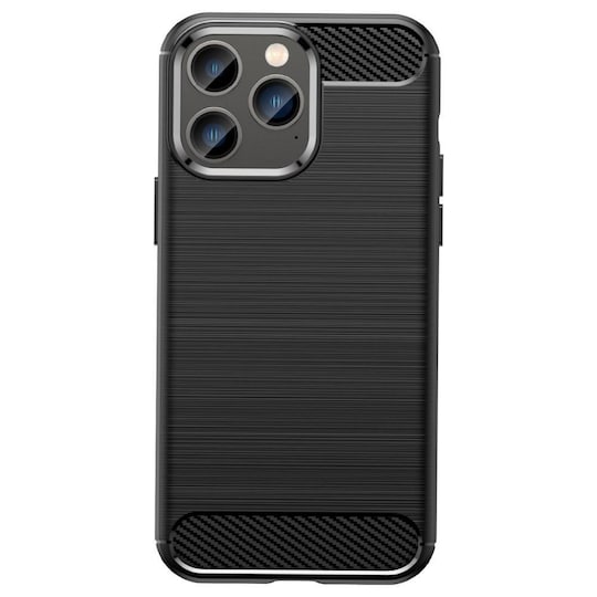 SKALO iPhone 14 Pro Armor Carbon Iskunkestävä TPU suojakuori - Musta