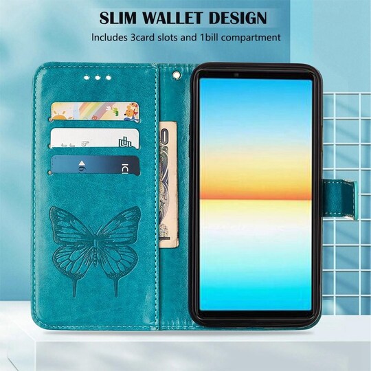 SKALO Sony Xperia 10 IV Mandala lompakkokotelo - Sininen