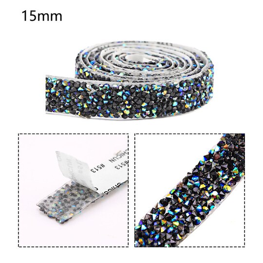 Bling Diamond Ribbon 1 rulla Musta 1.5 cm/91 cm