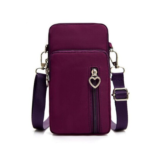 Olkahihnalaukku matkapuhelimeen, lompakko Minilaukku Purple