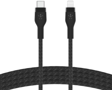 Belkin BoostCharge Pro Flex USB-C - Lightning kaapeli (musta)