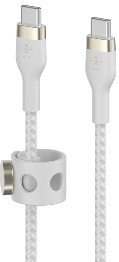 Belkin BoostCharge Pro Flex USB-C - USB-C 2.0 kaapeli (valkoinen)