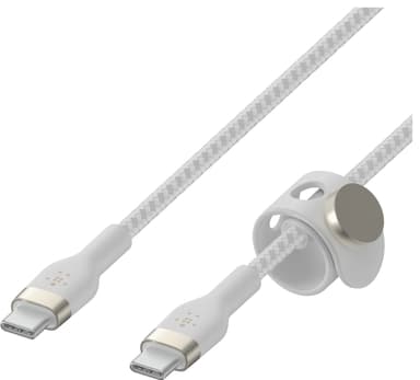 Belkin BoostCharge Pro Flex USB-C - USB-C 2.0 kaapeli (valkoinen)