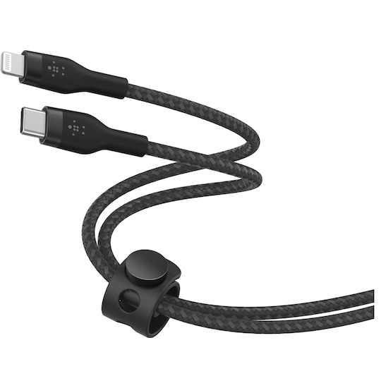 Belkin BoostCharge Pro Flex USB-C - Lightning kaapeli (musta)